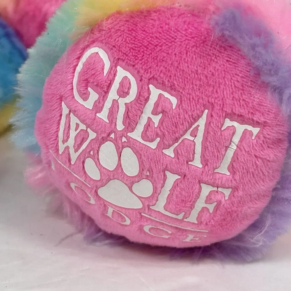Build A Bear Rainbow Wolf Plush Great Wolf Lodge Exclusive GWL Soft Tie Dye